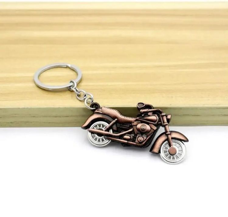 Bronze Metal Bike Keychain – 3 Inch Premium Design
