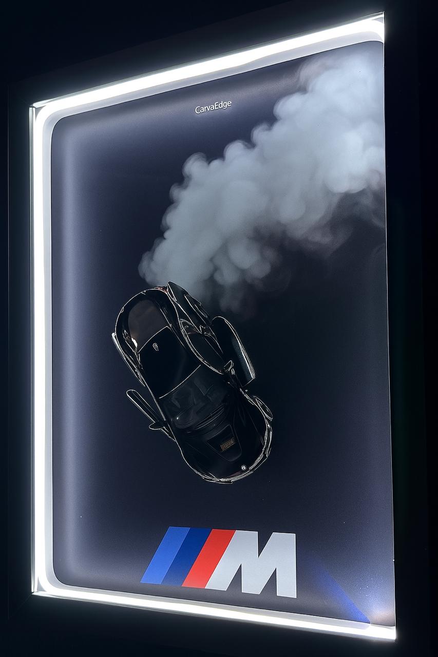 Black BMW i8 – 5-Inch Diecast Model in Shadow Frame with Neon lights