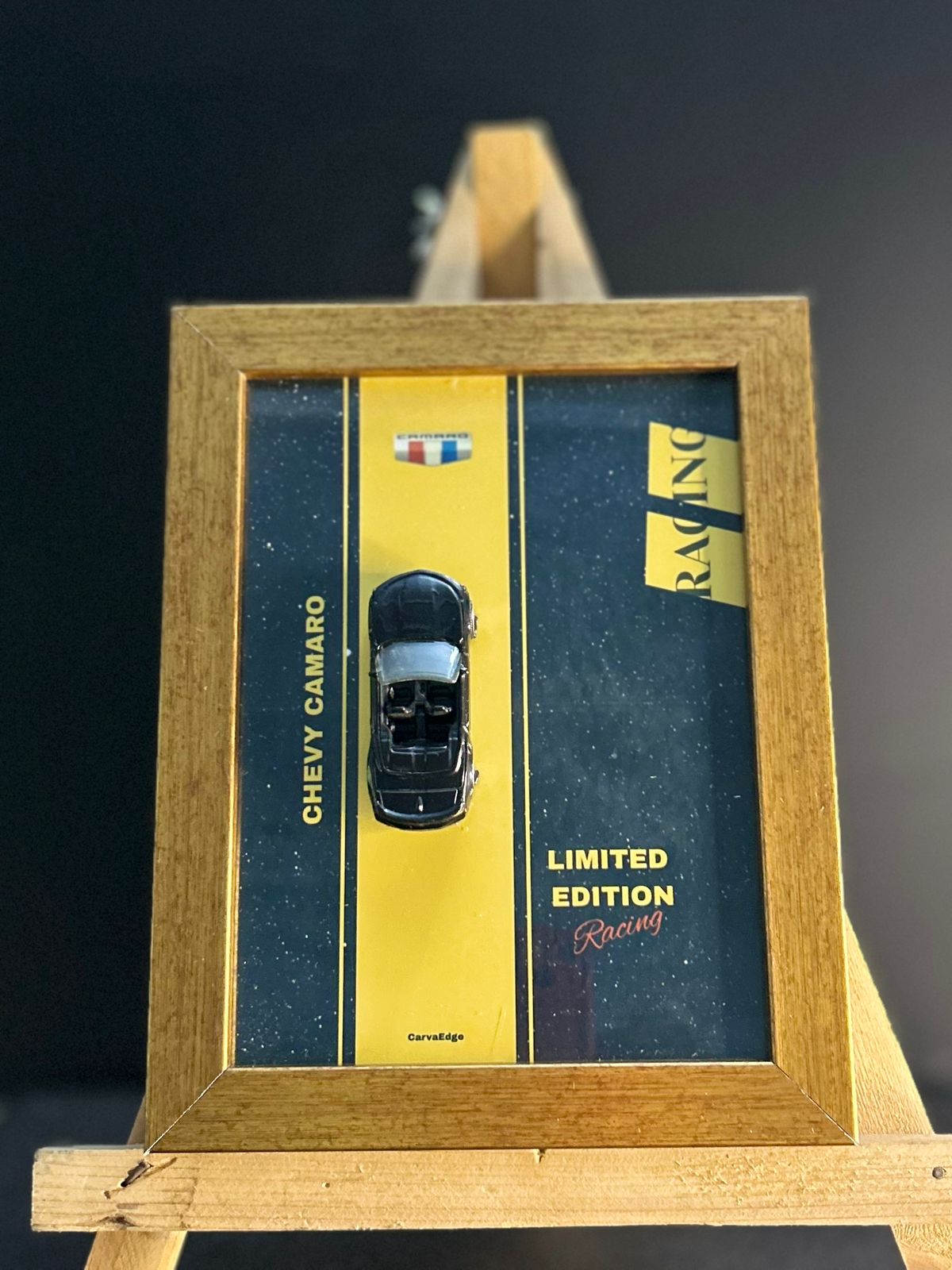 Chevrolet Camaro (Black) – 1:64 Hot Wheels in Premium Frame