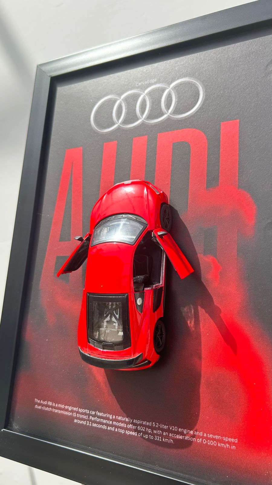 Audi R8 – 1:36 Scale Model in Premium Frame