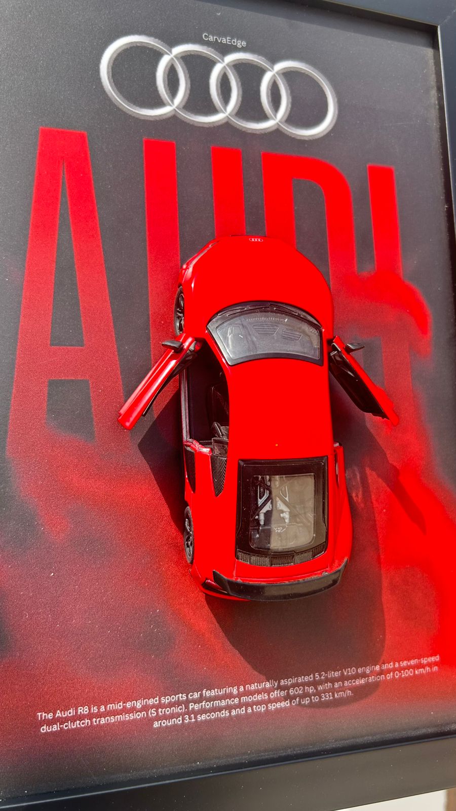 Audi R8 – 1:36 Scale Model in Premium Frame