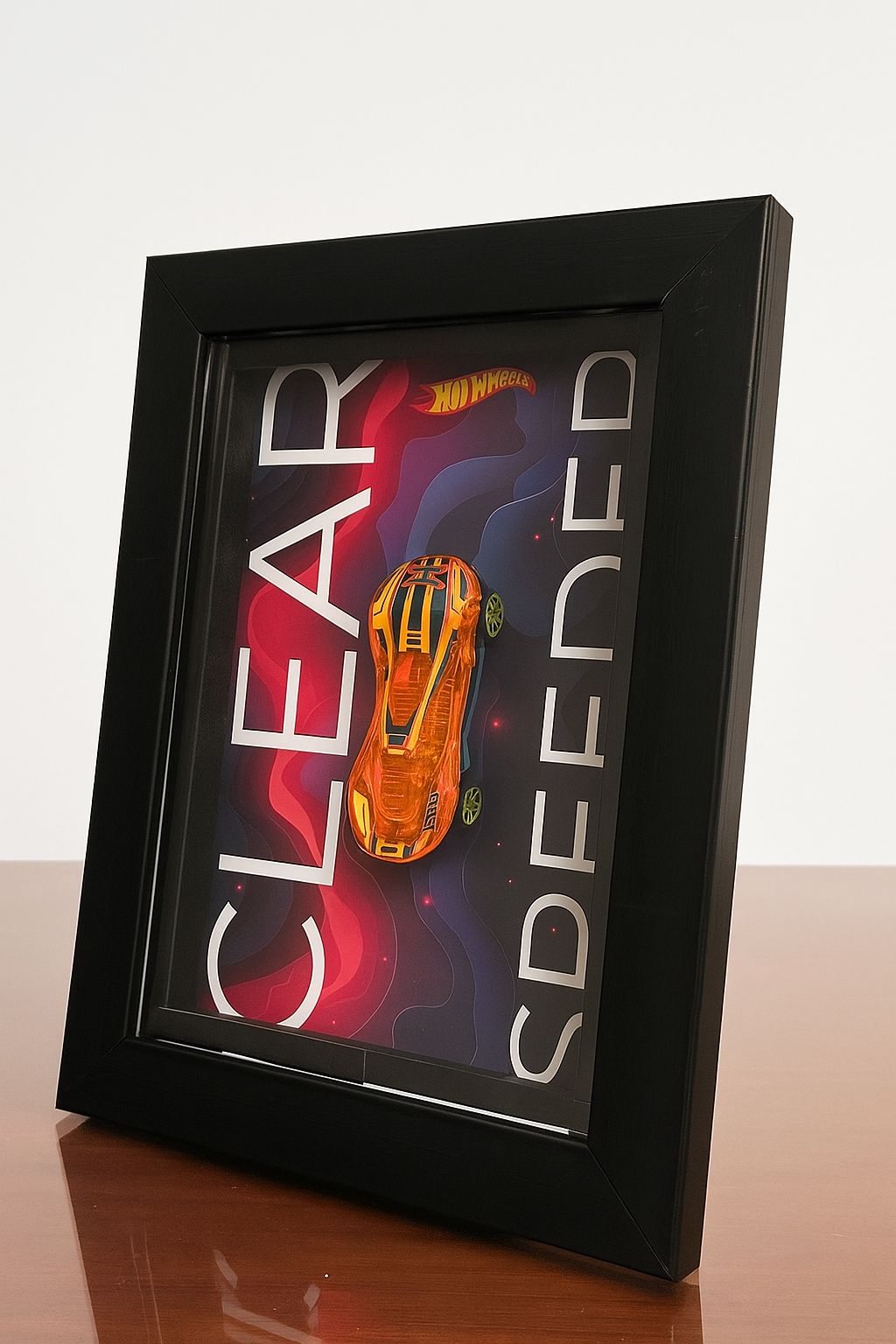 🟧  CarvaEdge — Hot Wheels “Clear Speeder” Shadow Frame (6×8”)
