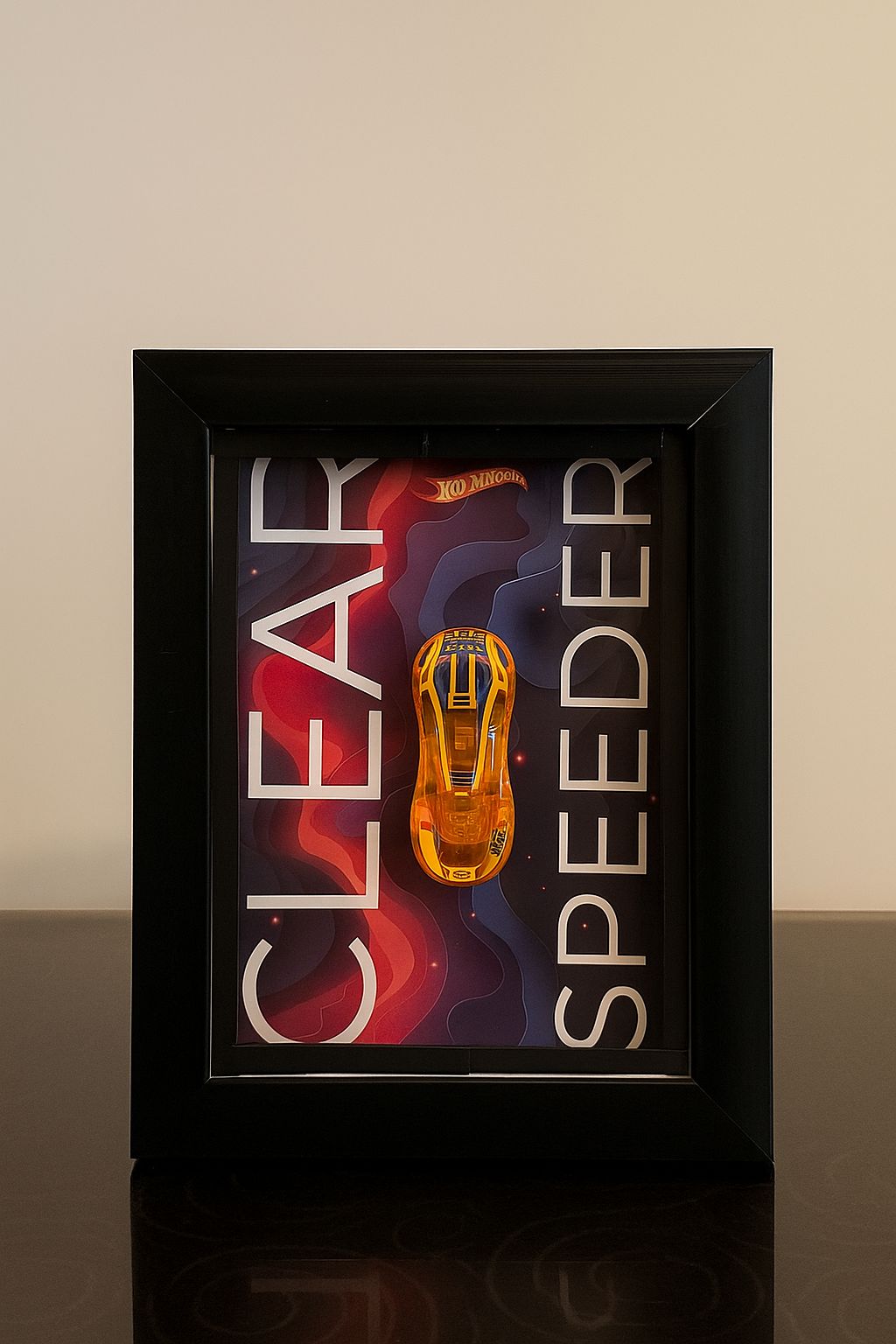 🟧  CarvaEdge — Hot Wheels “Clear Speeder” Shadow Frame (6×8”)
