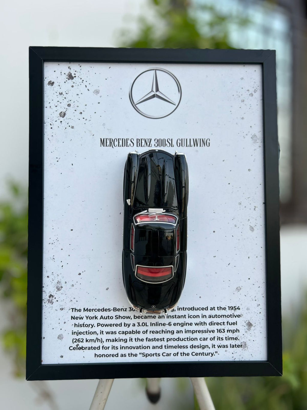 Mercedes-Benz 300SL Gullwing 8” Diecast Model – Premium Mounted Frame
