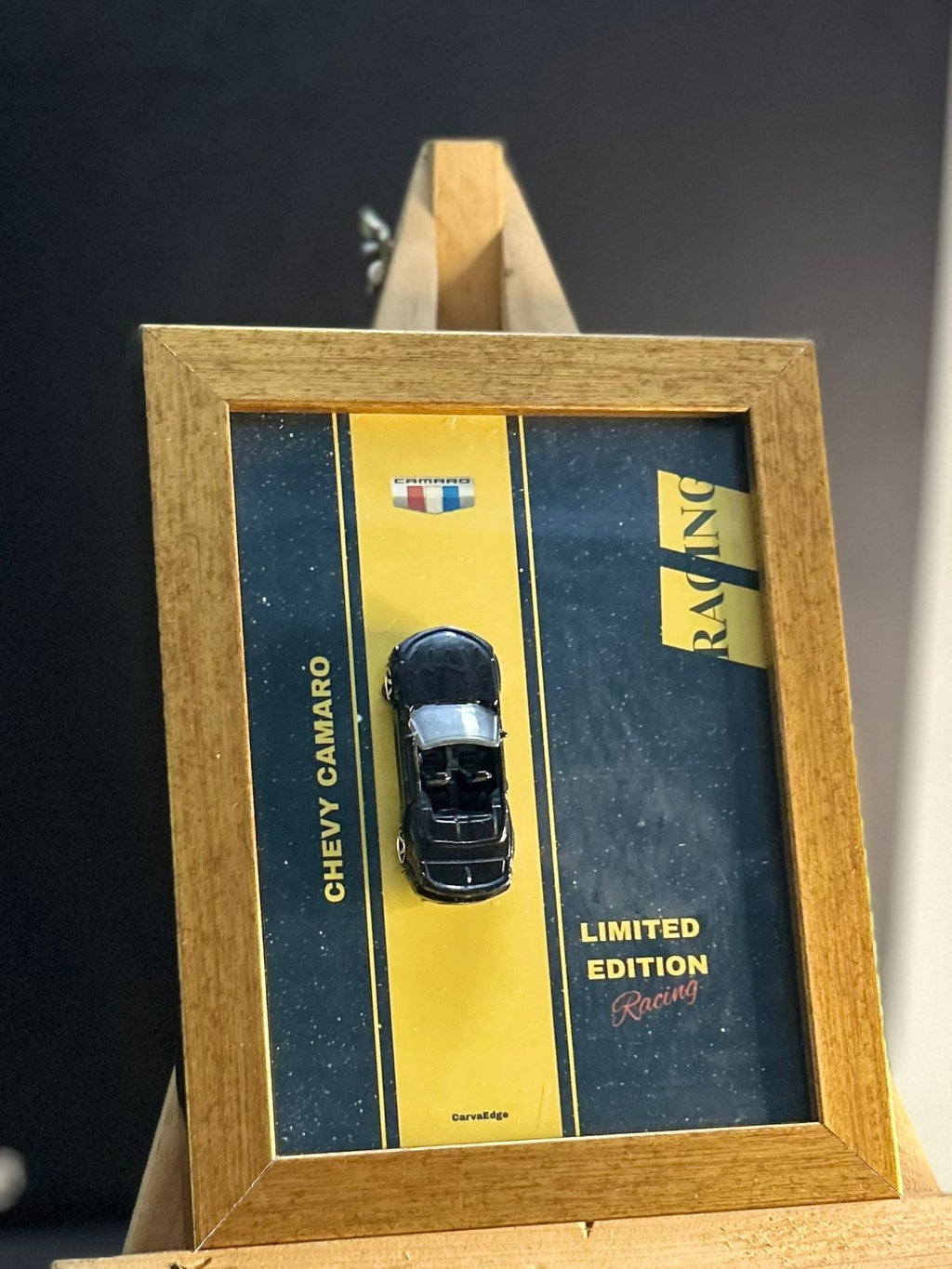 Chevrolet Camaro (Black) – 1:64 Hot Wheels in Premium Frame