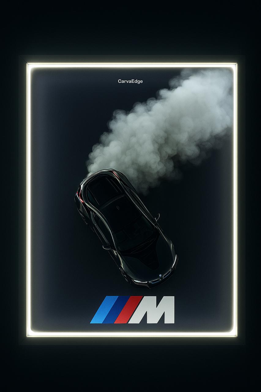 Black BMW i8 – 5-Inch Diecast Model in Shadow Frame with Neon lights