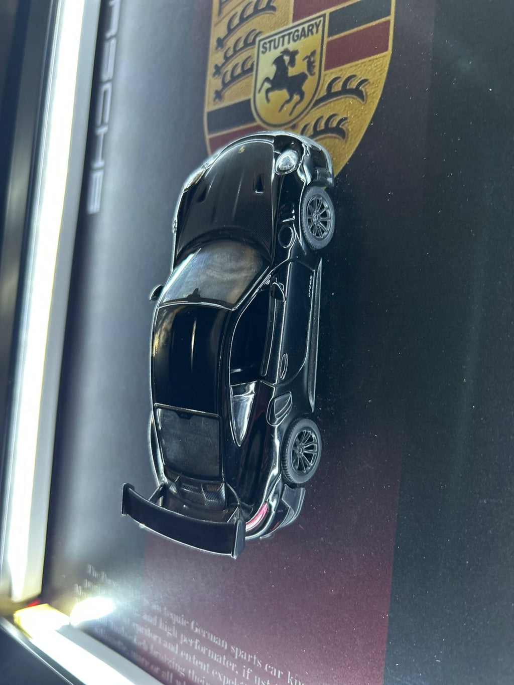 Licensed Porsche 911 GT2 – 5-Inch Diecast Model in Neon Light Shadow Frame (Black)