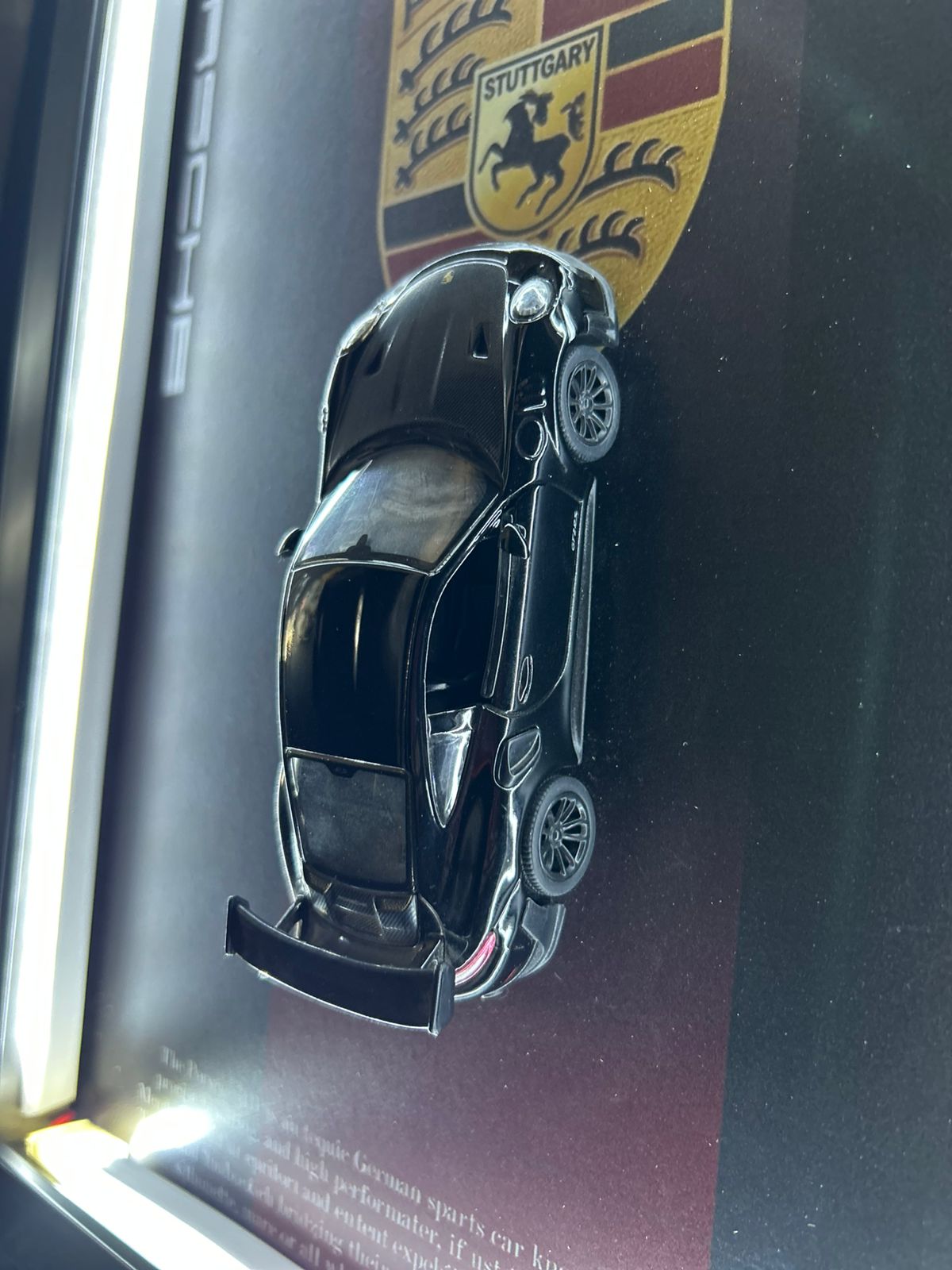 Licensed Porsche 911 GT2 – 5-Inch Diecast Model in Neon Light Shadow Frame (Black)